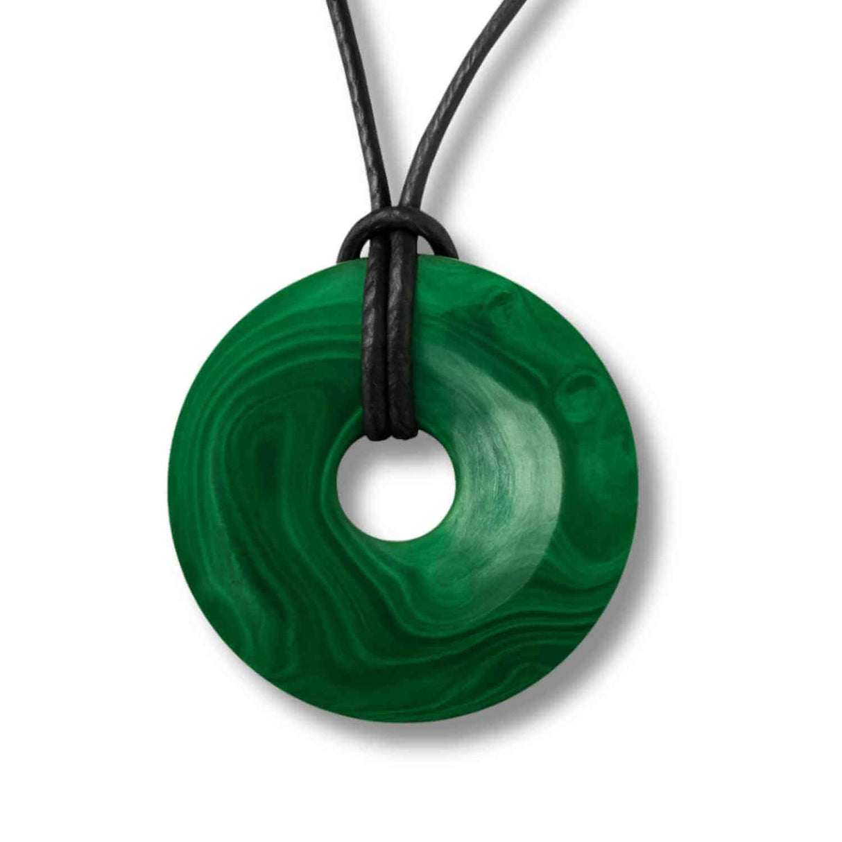 Colier Malachit Natural Pi pe Snur Reglabil - Transformare, Protectie si Echilibru Interior