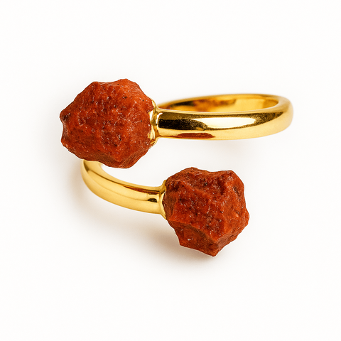 Daily energy and balance - Double raw red jasper ring