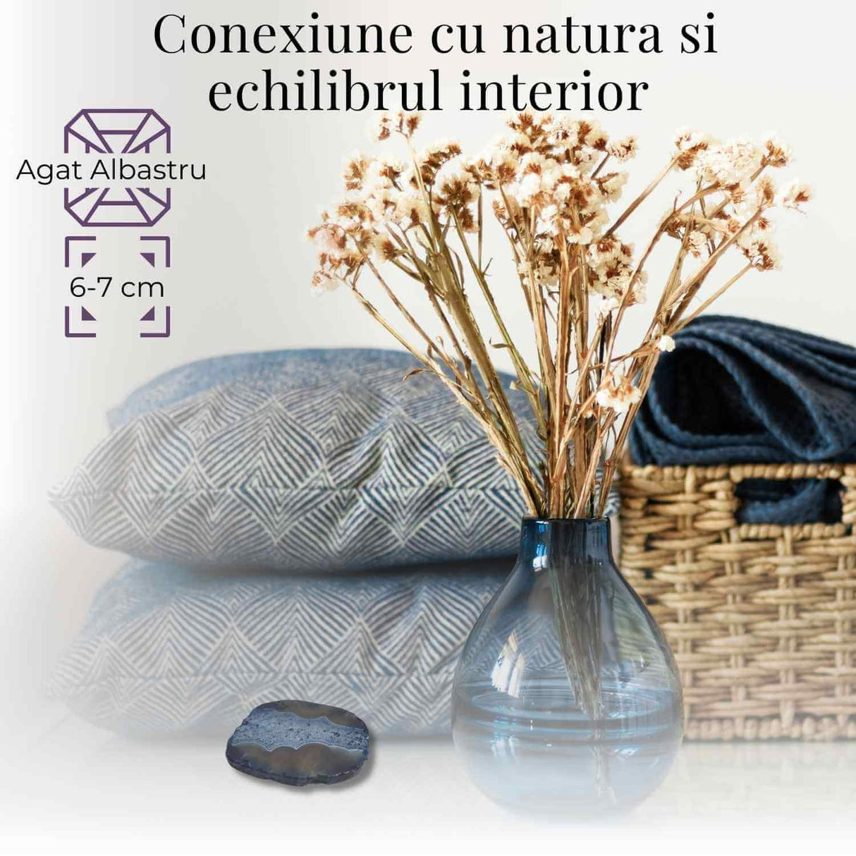 Felie de Agat Albastru 6-7 cm in Forma Neregulata