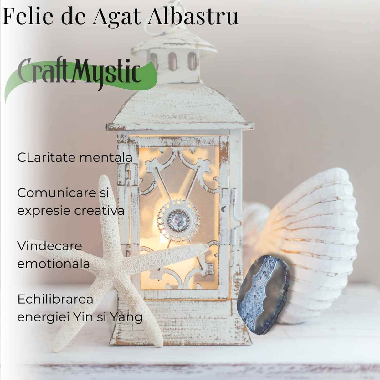 Felie de Agat Albastru 6-7 cm in Forma Neregulata