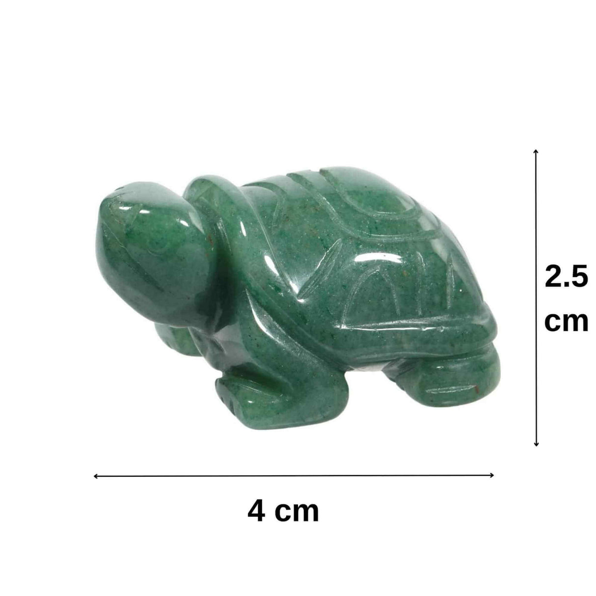 Figurina broasca testoasa 4 cm de cristal semipretios Aventurin Verde - Sculptura din piatra vindecatoare reiki de buzunar pentru decor, colectie
