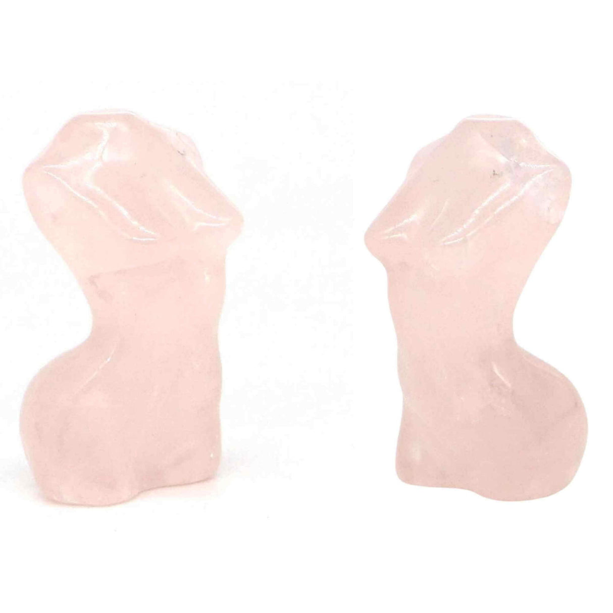 Forma bust femeie din cristal natural Cuart Roz 4 cm sculptat manual