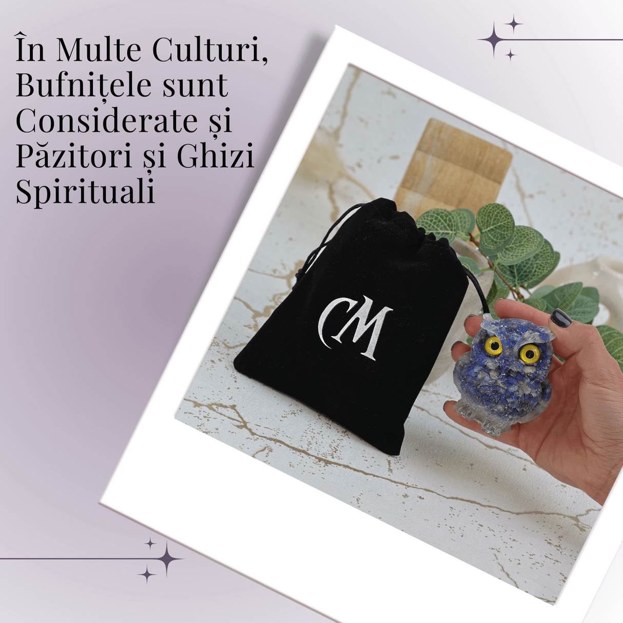 Figurina Bufnita din Lapis Lazuli - Talisman de Intelepciune si Protectie
