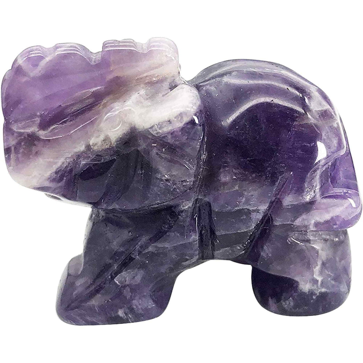 Figurina elefant din piatra semi-pretioasa Cristal capsuna sculptata manual - Statuie din cristale vindecatoare Reiki de buzunar pentru meditatie, pace