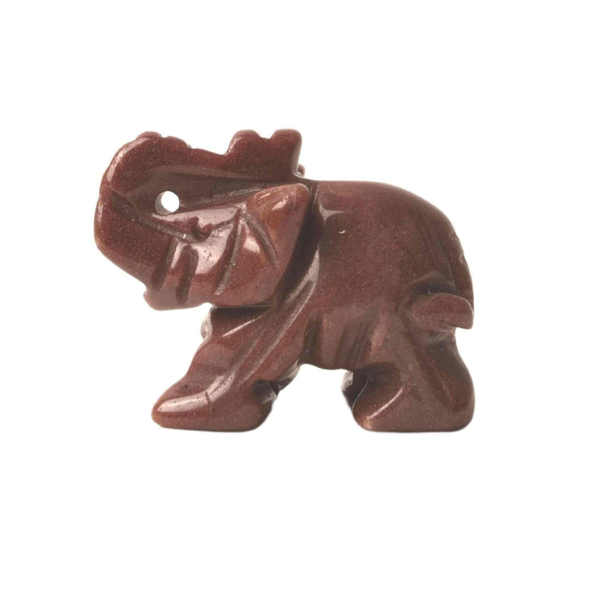 Figurina elefant din piatra semi-pretioasa Ochi de tigru sculptata manual - Statuie din cristale vindecatoare Reiki de buzunar pentru meditatie, pace