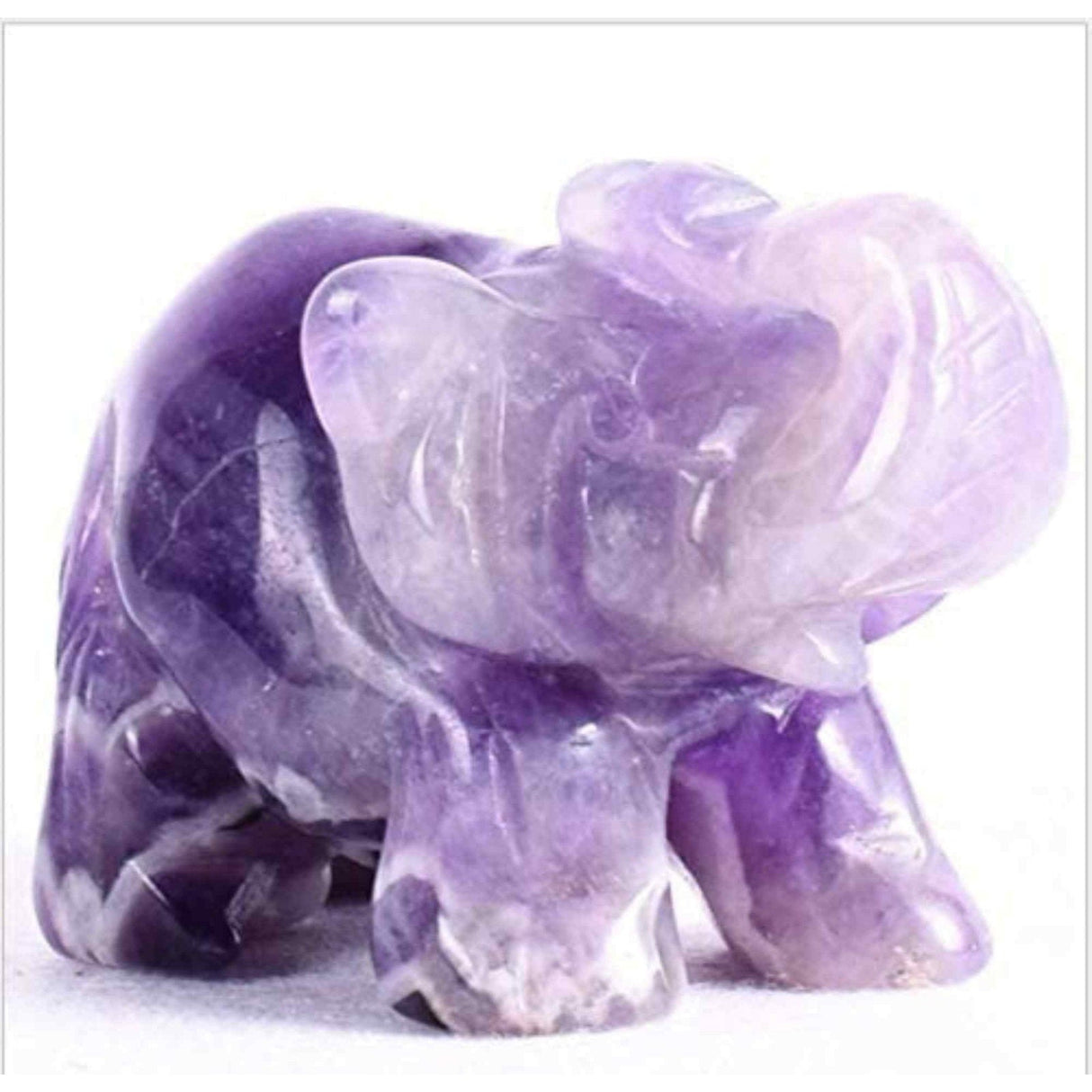 Figurina elefant din piatra semi-pretioasa Obsidian sculptata manual - Statuie din cristale vindecatoare Reiki de buzunar pentru meditatie, pace
