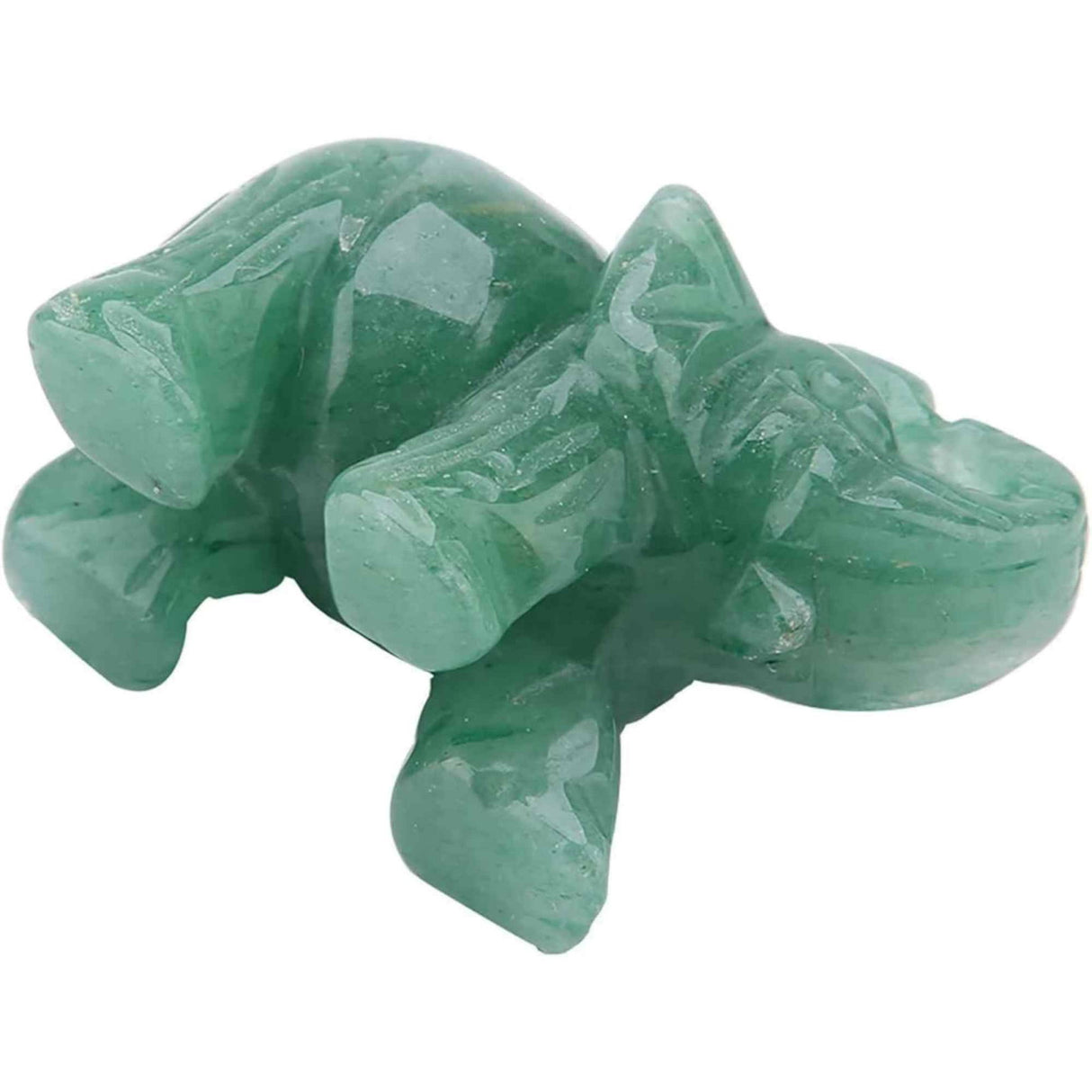 Figurina elefant din piatra semi-pretioasa Aventurin Verde sculptata manual - Statuie din cristale vindecatoare Reiki de buzunar pentru meditatie, pace