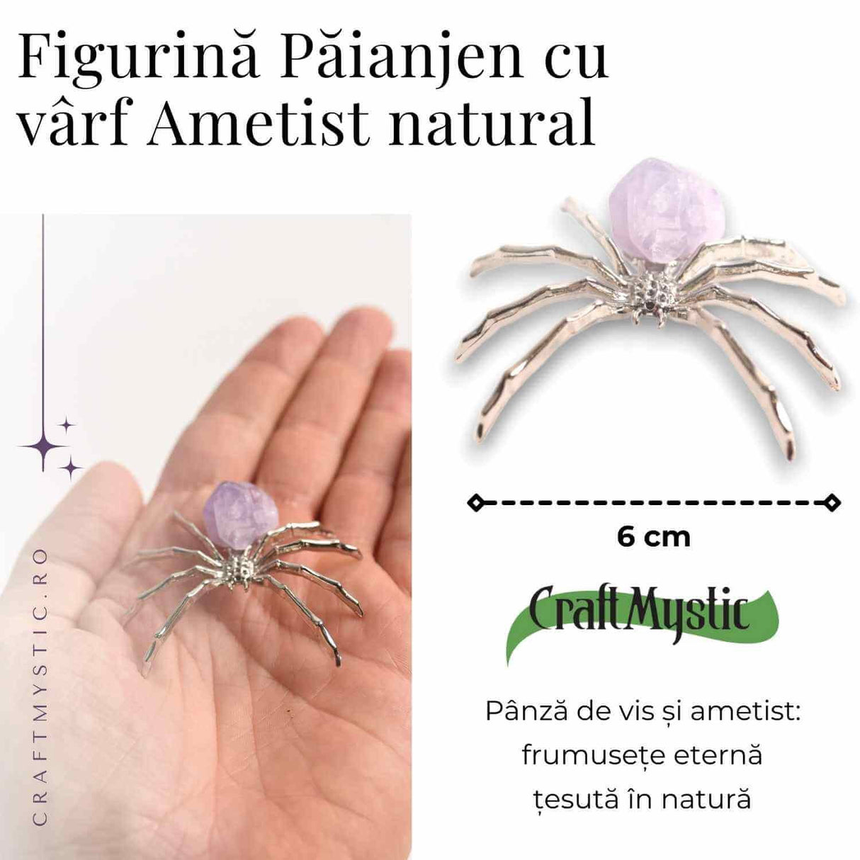 Figurina Paianjen Ametist - Echilibru Emotional si Protectie Energetica