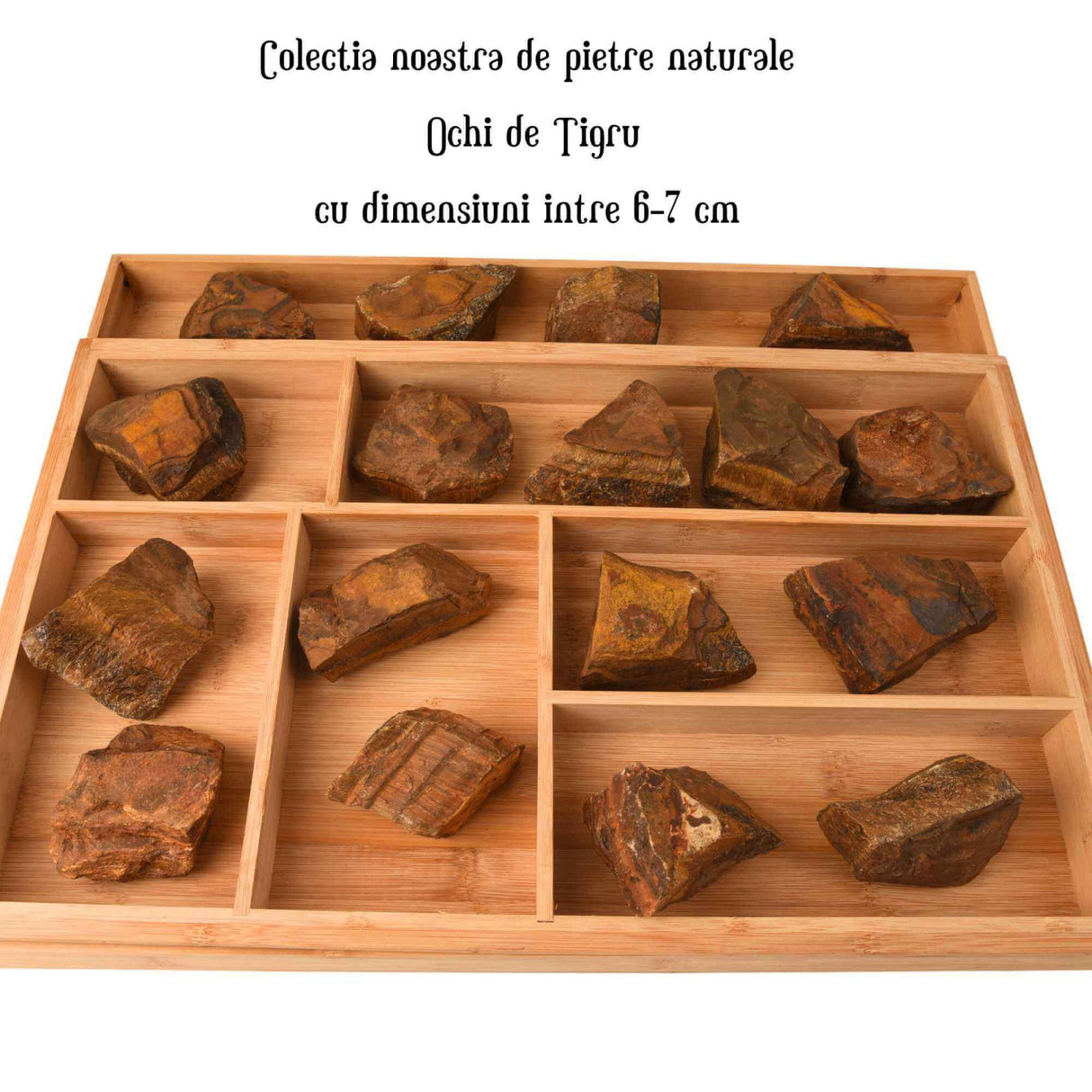 Pietre brute din cristal natural Ochi de Tigru 4-5 cm – Talisman al Prosperitatii si Increderii in Sine