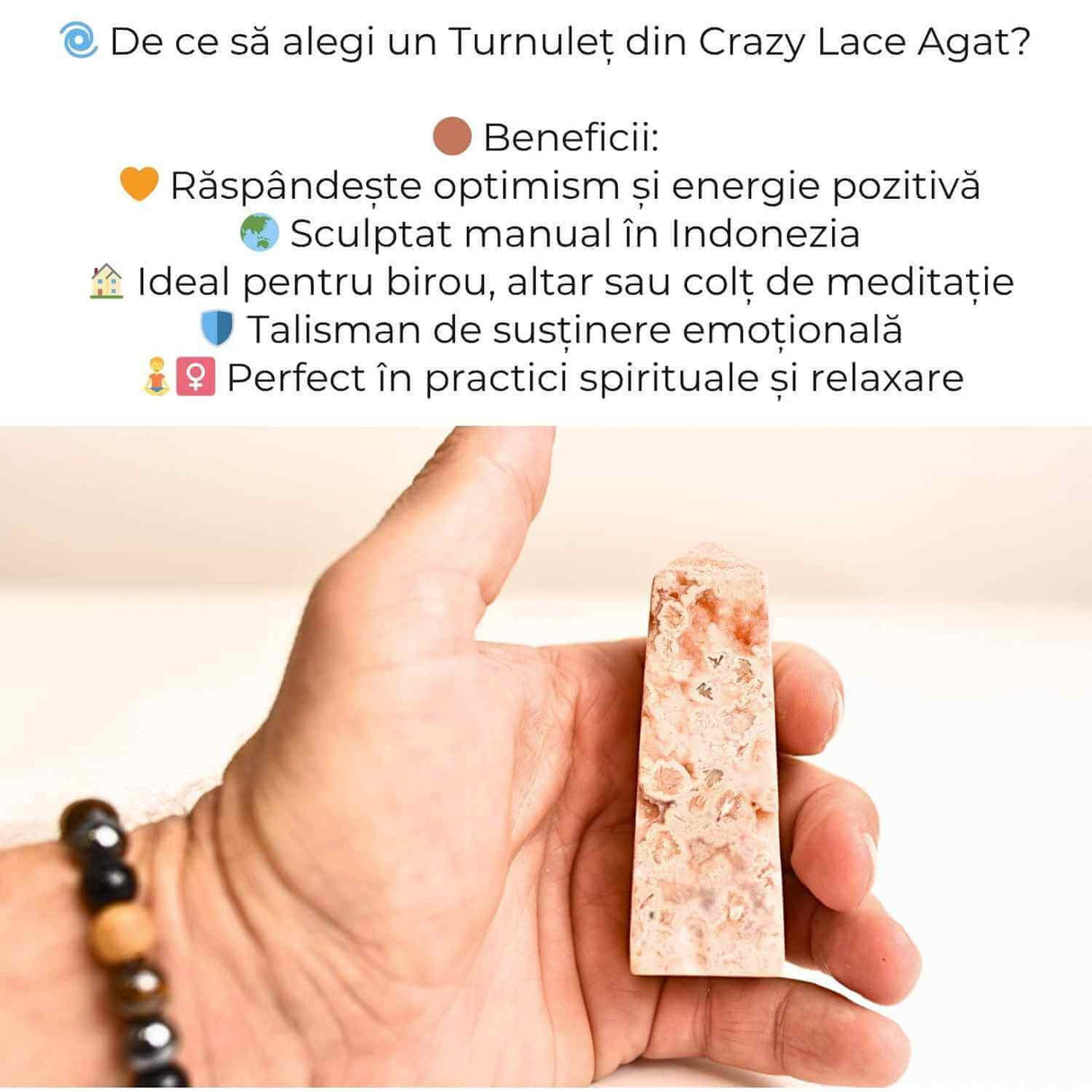 Turn din Agat Crazy Lace - Energie in forma pura