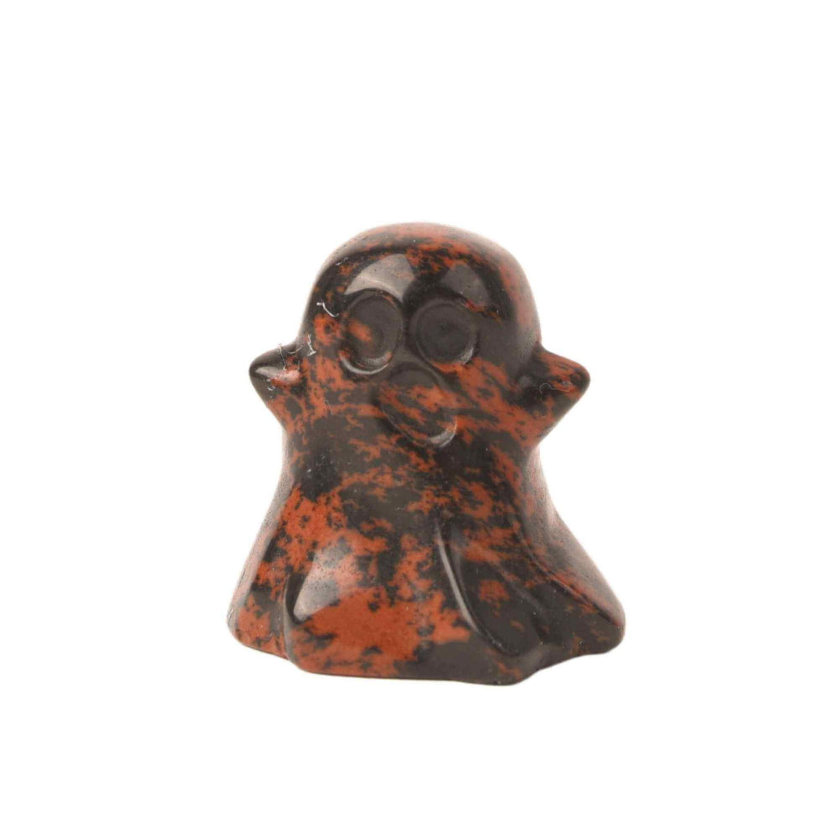 Figurina 3.5 cm in forma de fantoma din piatra semipretioasa Obsidian Rosu, sculptata manual