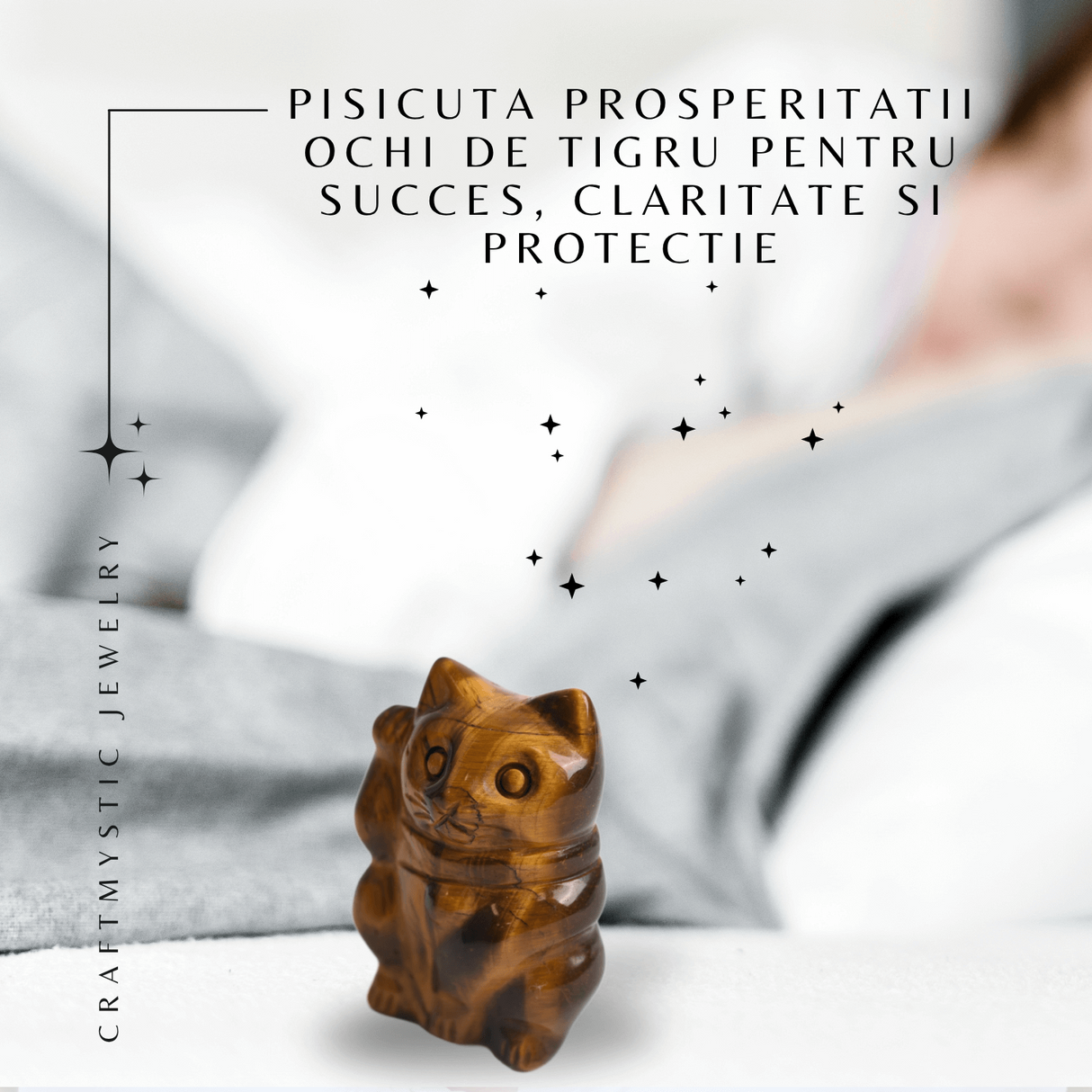 Pisicuta prosperitatii – Ochi de Tigru pentru Succes, Claritate si Protectie