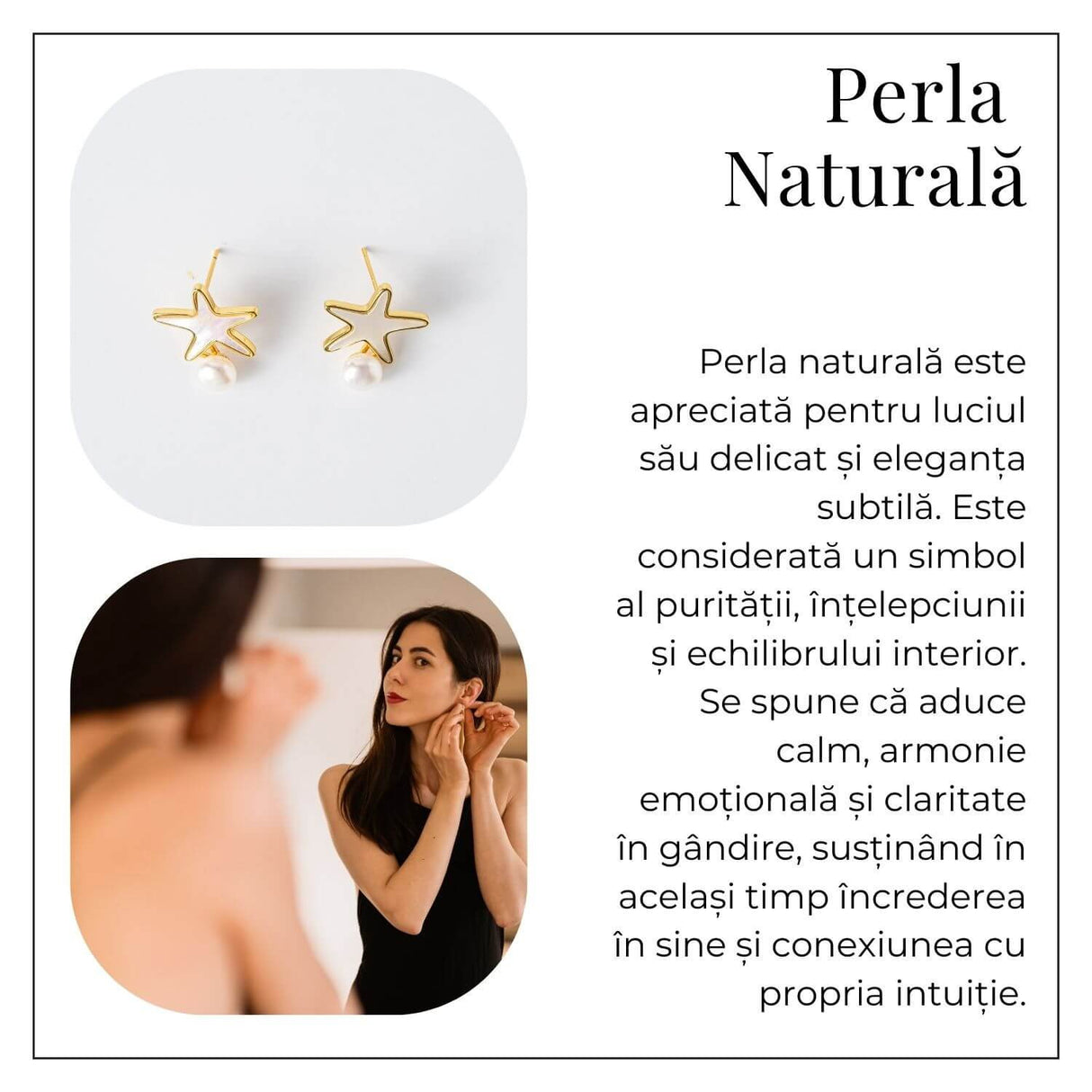 Eleganta si Stralucire - Cercei Stea din Cupru cu Perla Naturala