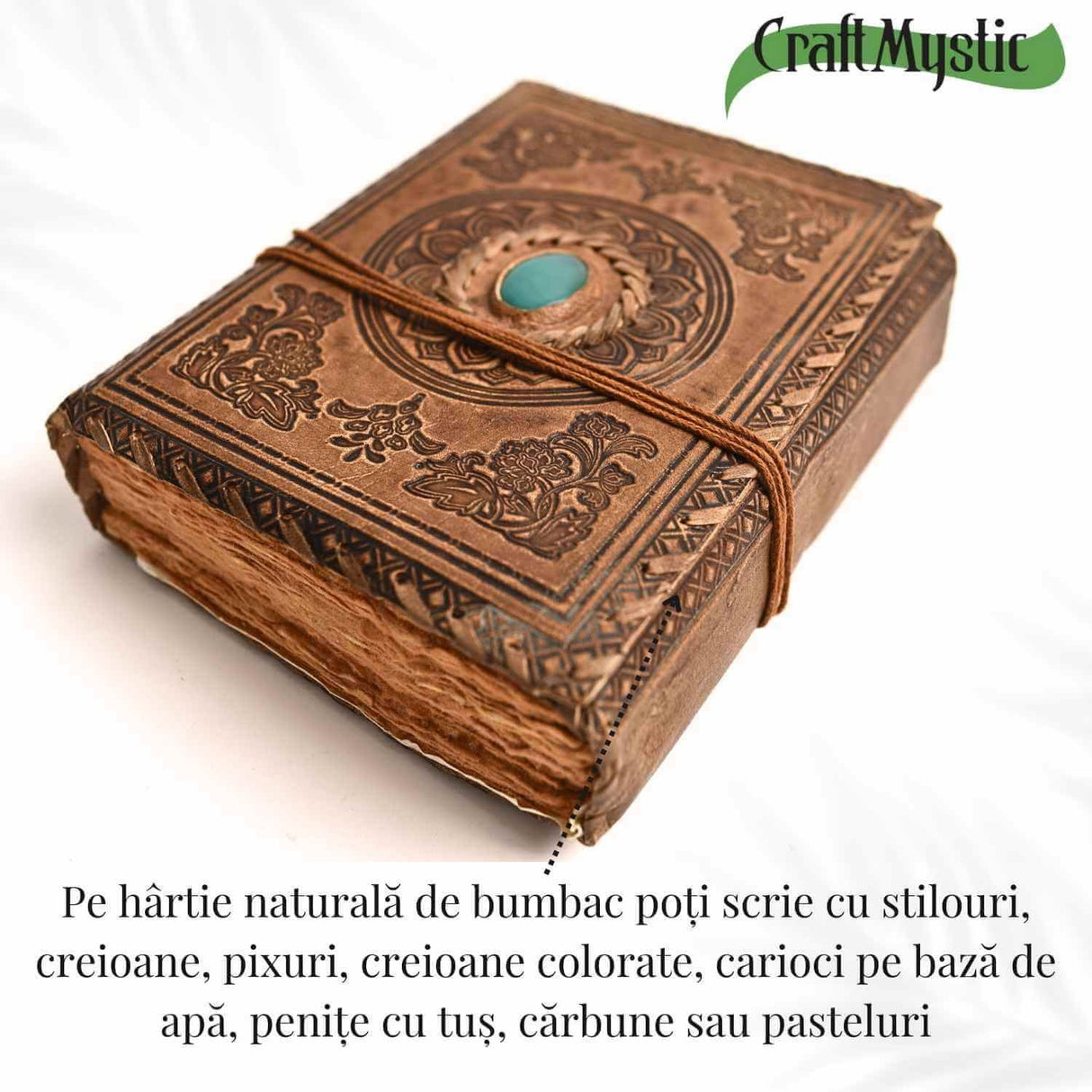 Jurnal piele naturala cu Aventurin verde - Creativitate si energie pozitiva