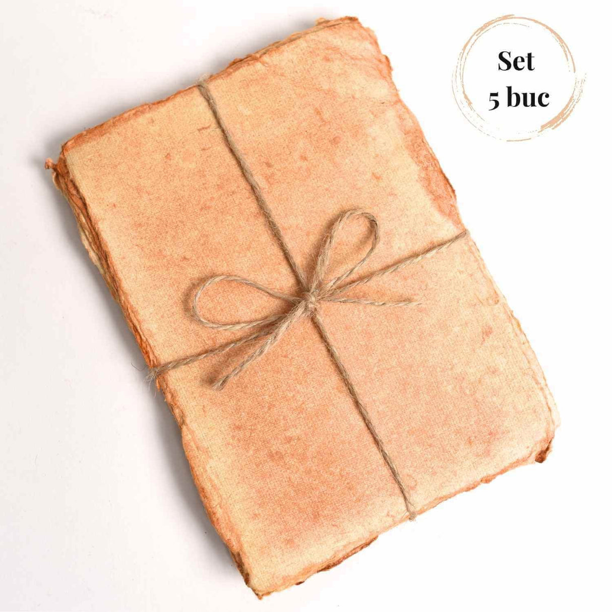 Hartie de bumbac galbena vintage 15x10 cm – Perfecta pentru arta si scris Set 5 buc
