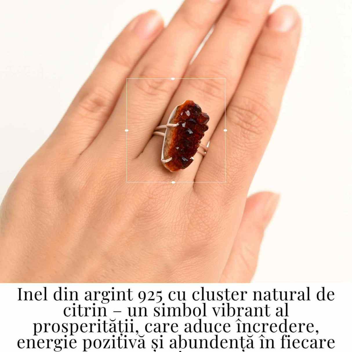 Inel Argint 925 cu Cluster de Citrin - Abundenta si Claritate Zilnica