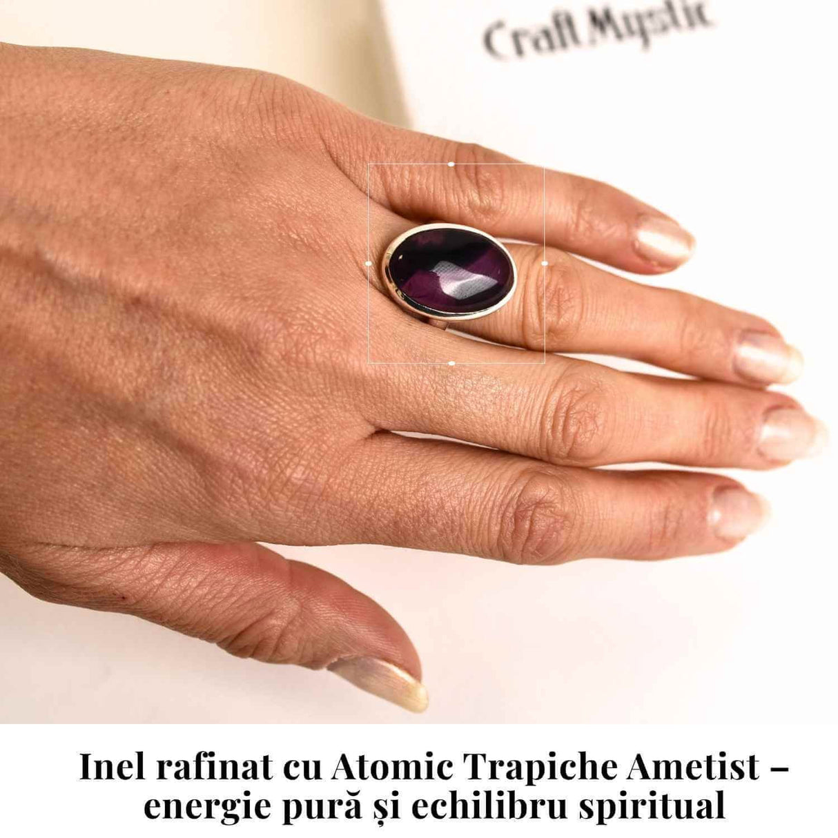 Inel argint 925 cu Atomic Trapiche Ametist oval - Claritate si Echilibru Interior