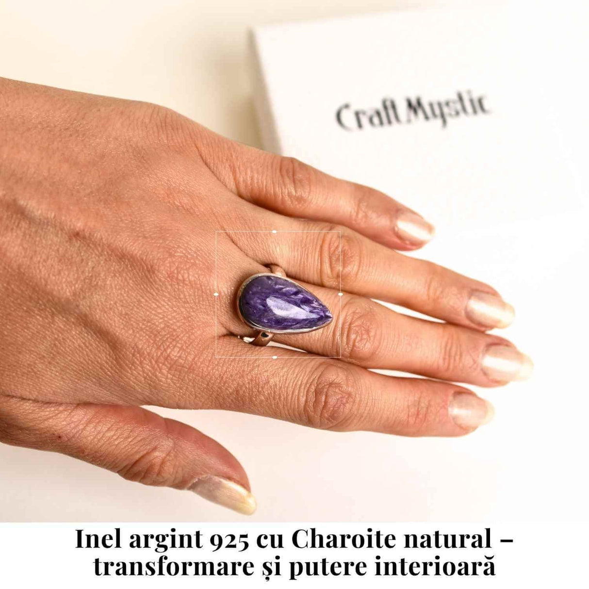 Inel argint 925 cu Charoite picatura - Transformare si intuitie