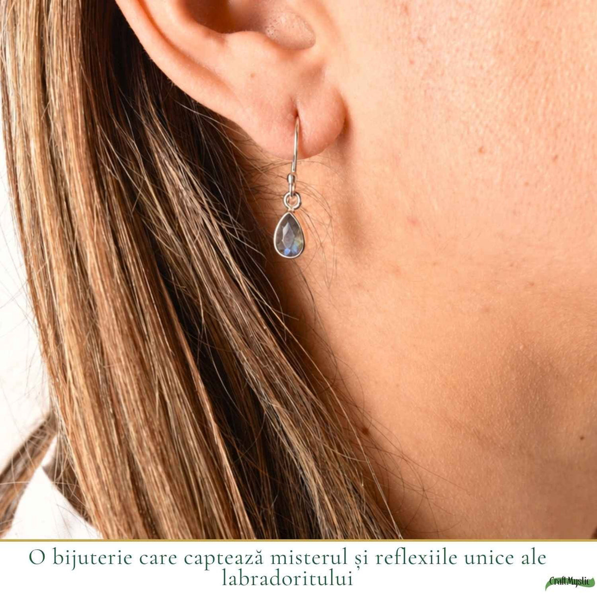 Cercei Labradorit fatetat forma de Lacrima si Argint 925 – Protectie si Intuitie