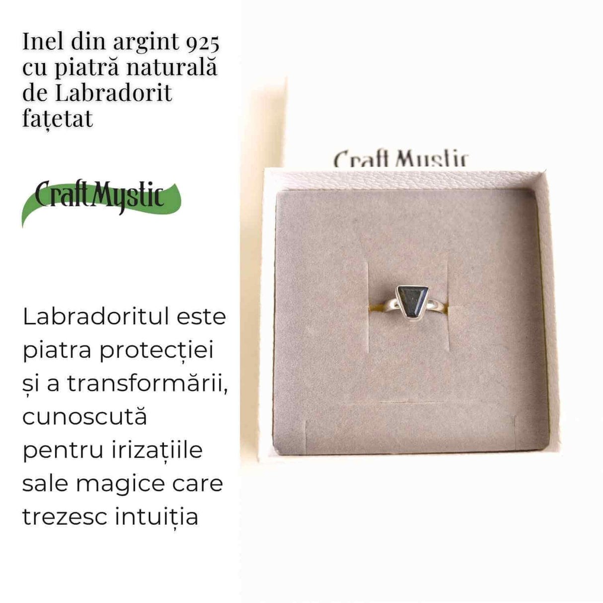 Inel Argint 925 cu Labradorit fatetat froma Lacrima - Vindecare si Intuitie