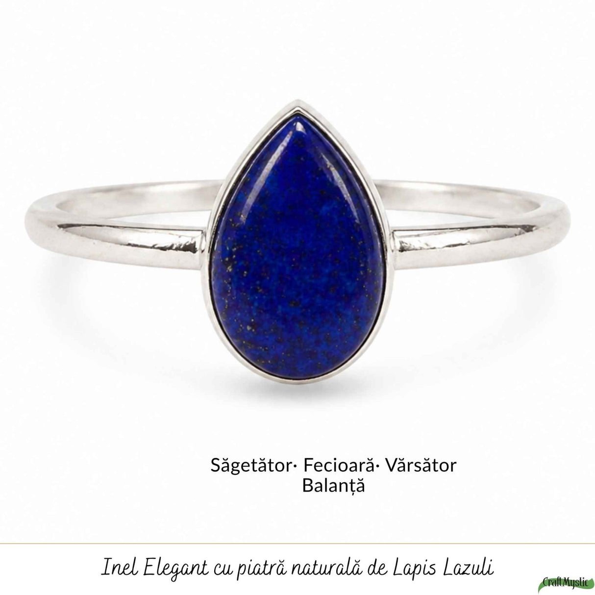Inel argint 925 cu Lapis Lazuli lacrima – claritate si echilibru interior