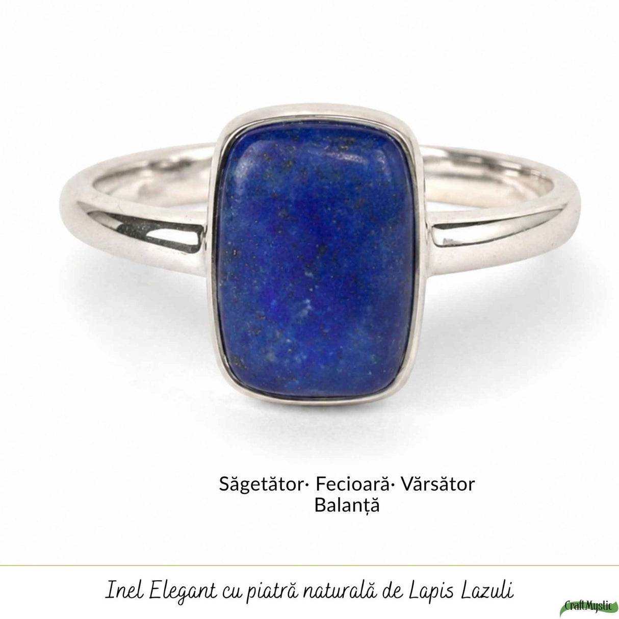 Inel argint 925 cu Lapis Lazuli dreptunghi – claritate si eleganta