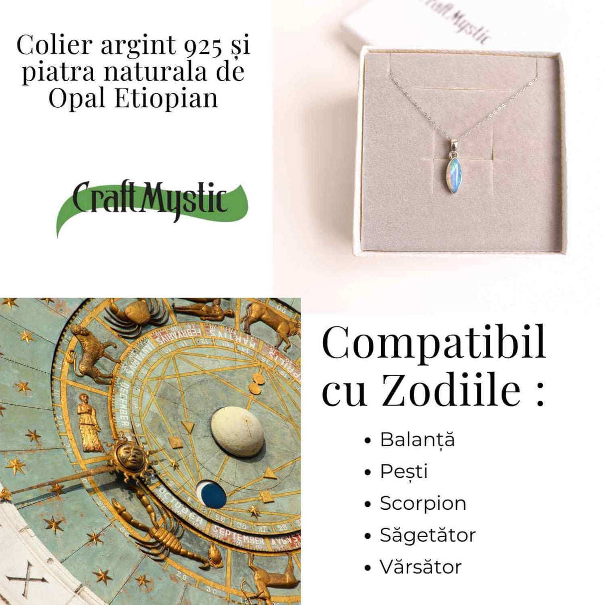 Colier argint 925 cu Opal Etiopian lacrima - Lumina sufletului si renastere interioara