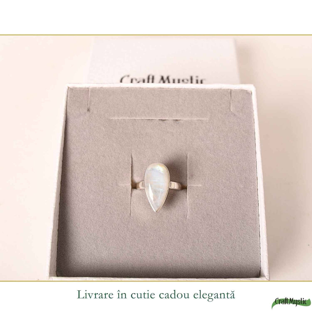 Inel Argint 925 cu Piatra Lunii Lacrima – Echilibru Emotional si Intuitie