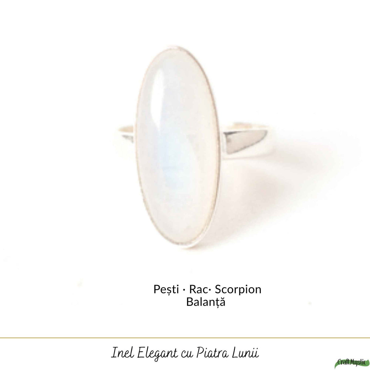 Inel Argint 925 cu Piatra Lunii Oval – Echilibru Emotional si Intuitie