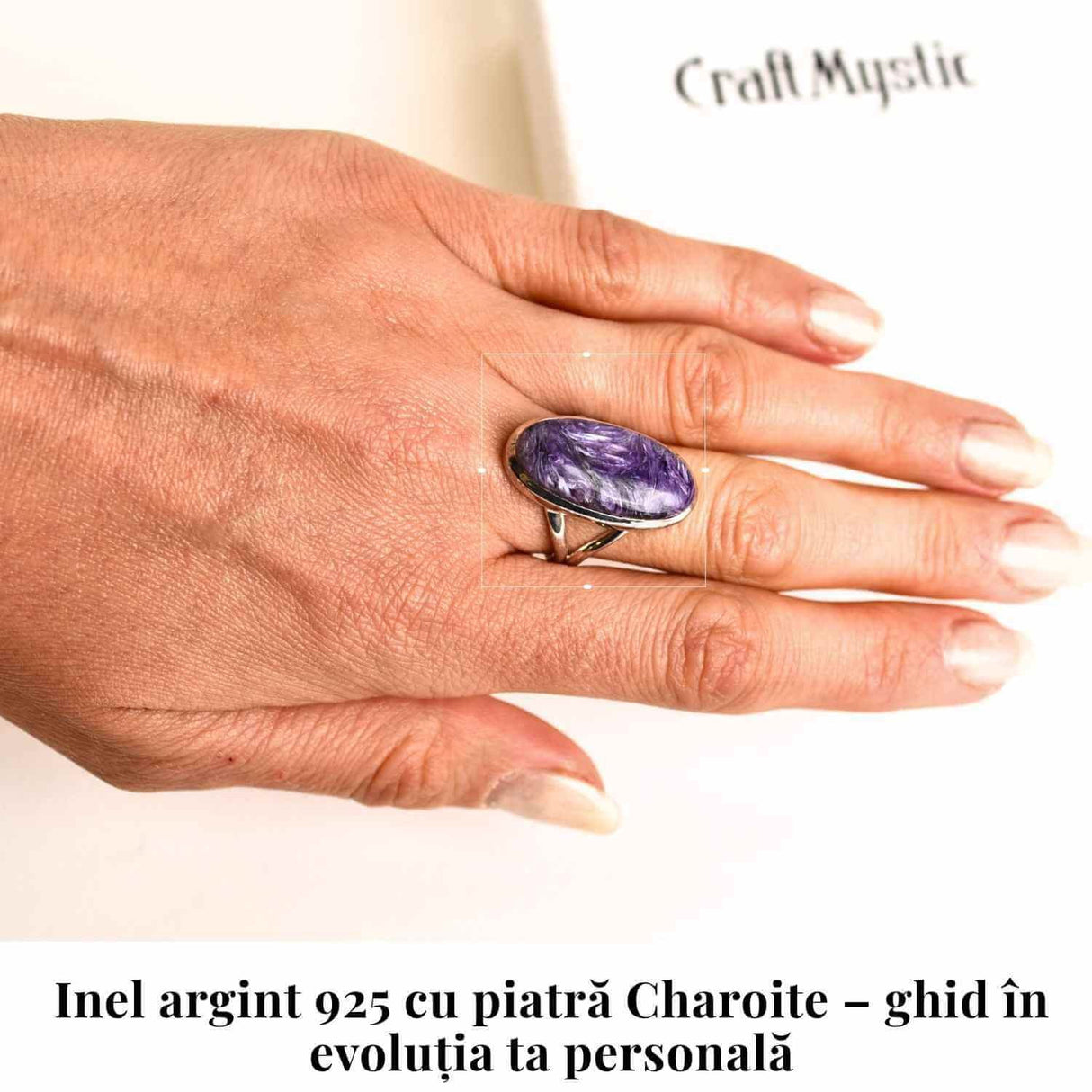 Inel argint 925 cu Charoite oval - Transformare si Vindecare Interioara