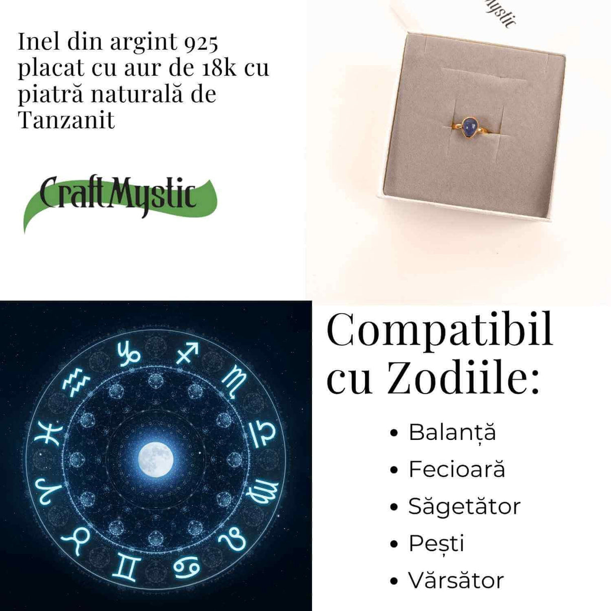 Inel Argint 925 cu Tanzanit Triunghiular Marime 62 (EU) / 10 (US) - Protectie si Evolutie Spirituala