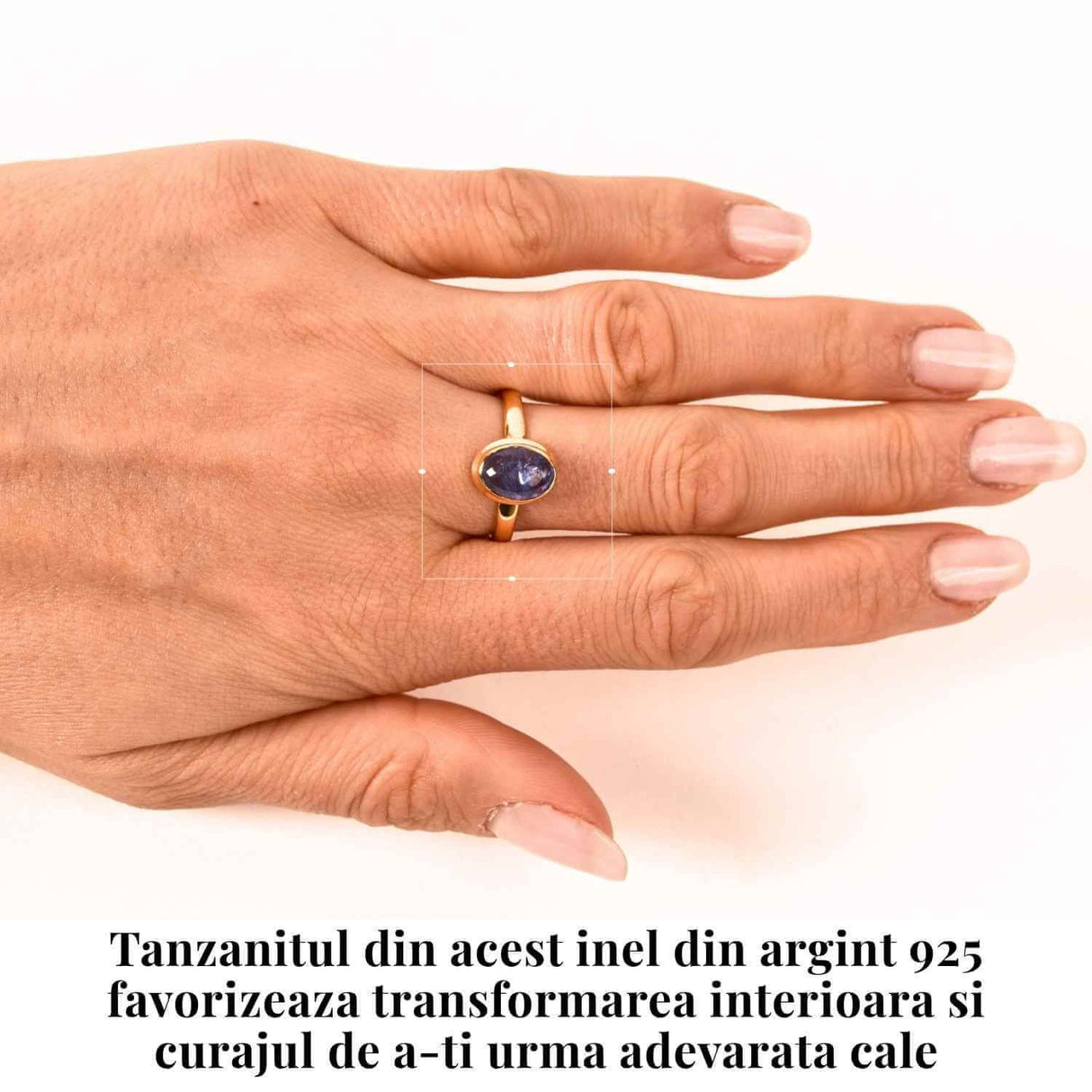 Inel Argint 925 placat cu Aur 18K si Tanzanit - Claritate Interioara si Luminare Spirituala