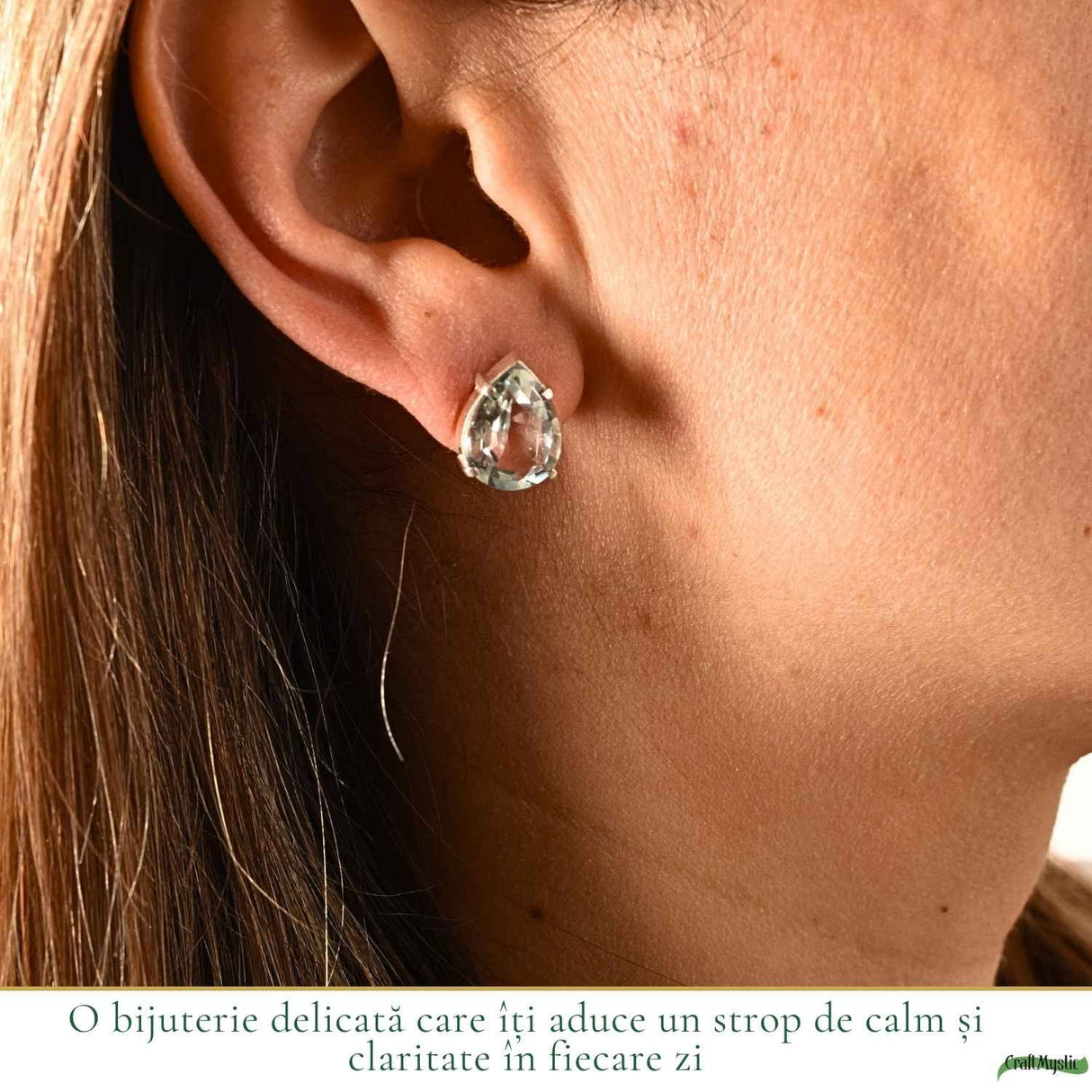 Cercei argint 925 lacrima cu topaz albastru – calm si claritate interioara