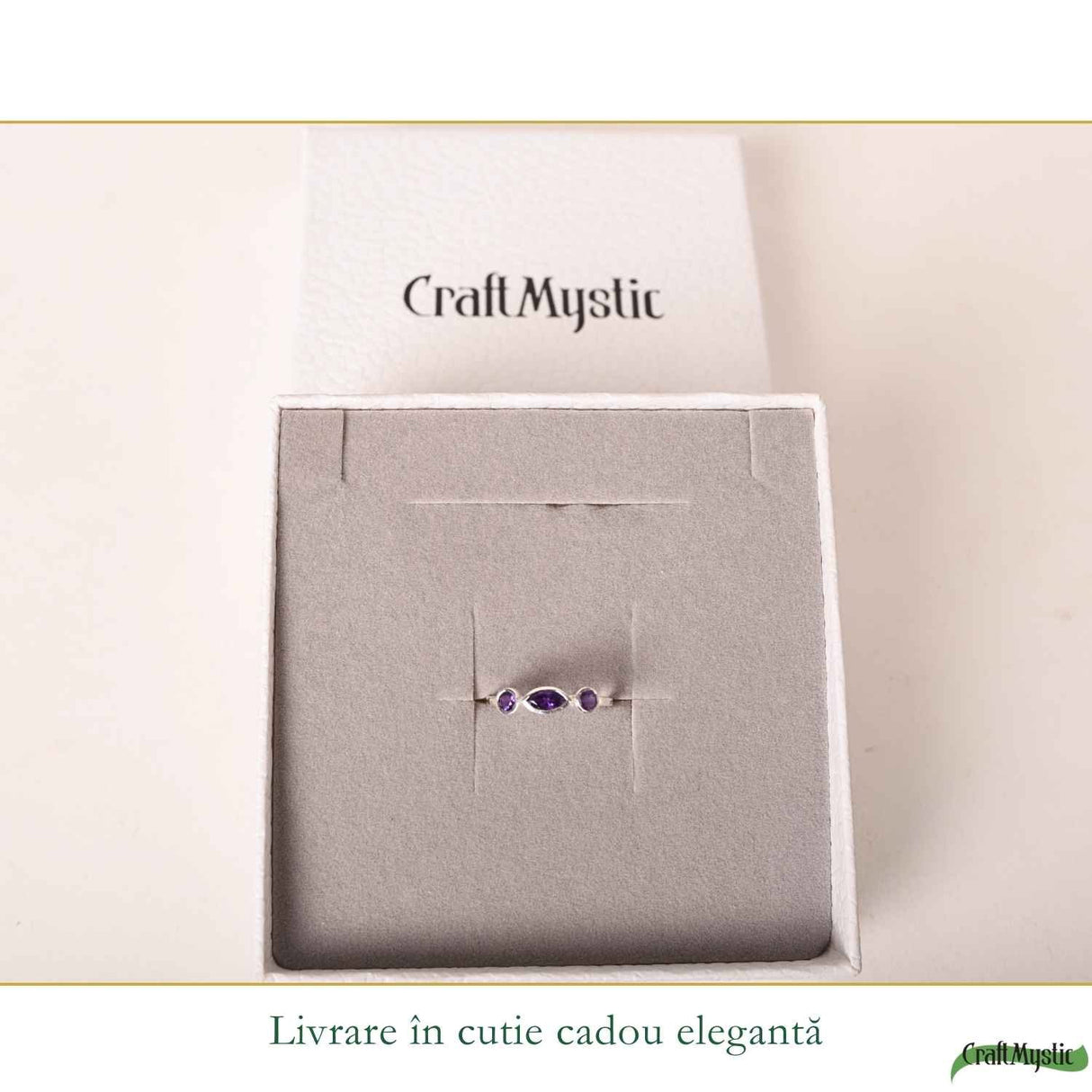 Inel Argint 925 cu 3 Pietre Ametist Natural Fatetat – Calm si Claritate Interioara