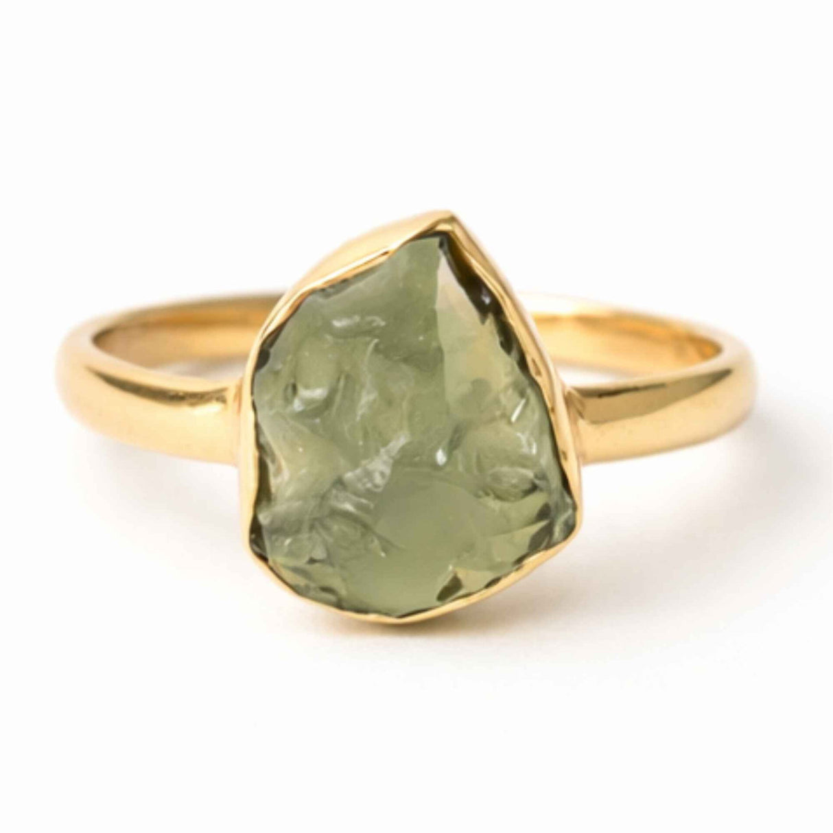Inel argint 925 placat cu aur de 18k moldavit brut M6.5/52 – energie intensa si transformare profunda