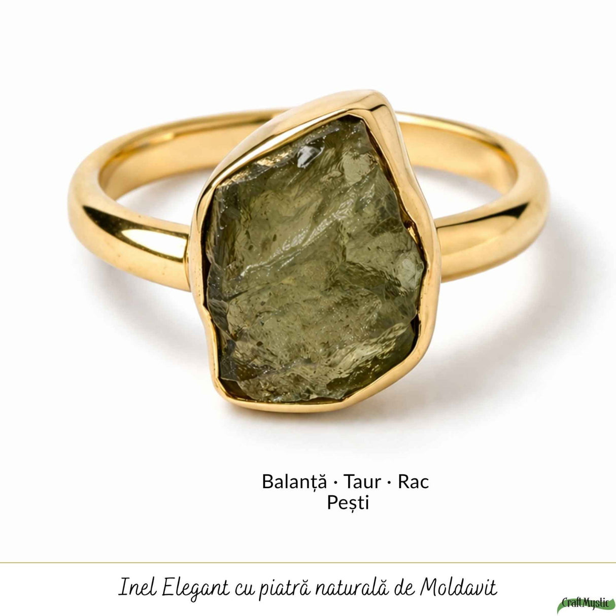 Inel argint 925 placat cu aur de 18k si moldavit brut neuniform, M6.5/53 – energie puternica si transformare autentica