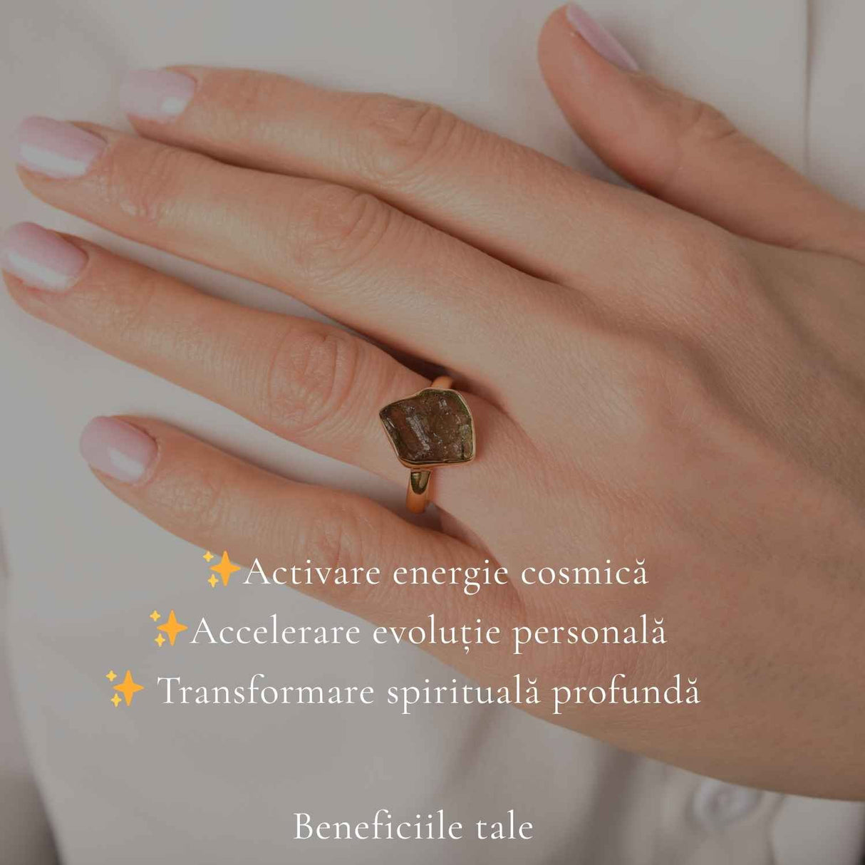 Inel argint 925 placat cu aur de 18k si moldavit brut neuniform, M6.5/53 – energie puternica si transformare autentica