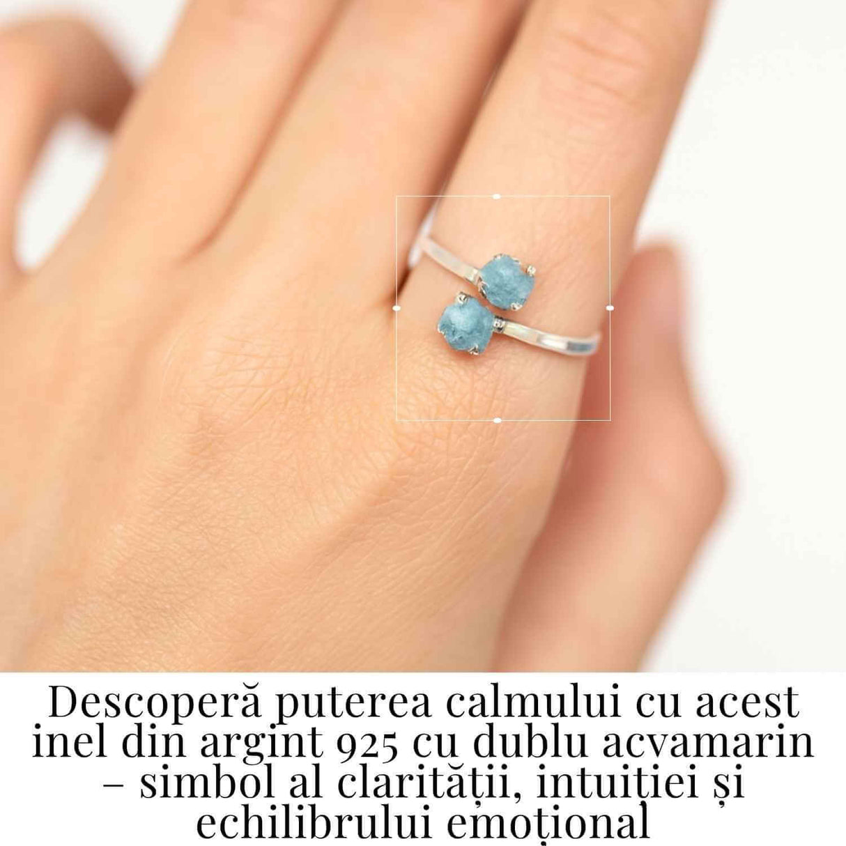 Inel Ajustabil Argint 925 cu Dublu Acvamarin - Claritate si Liniste Interioara