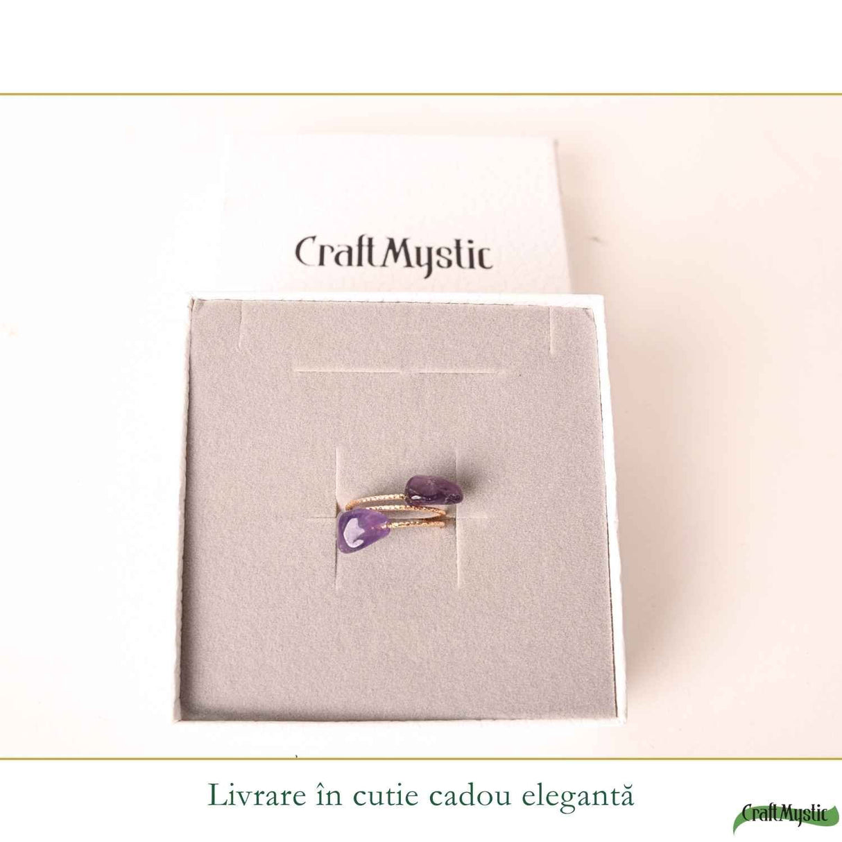 Inel cu Ametist Natural si Cupru – Claritate Interioara si Echilibru Emotional