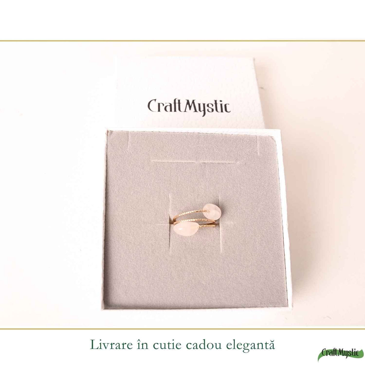 Inel cu Cuart Roz Natural si Cupru – Iubire de Sine si Armonie Interioara