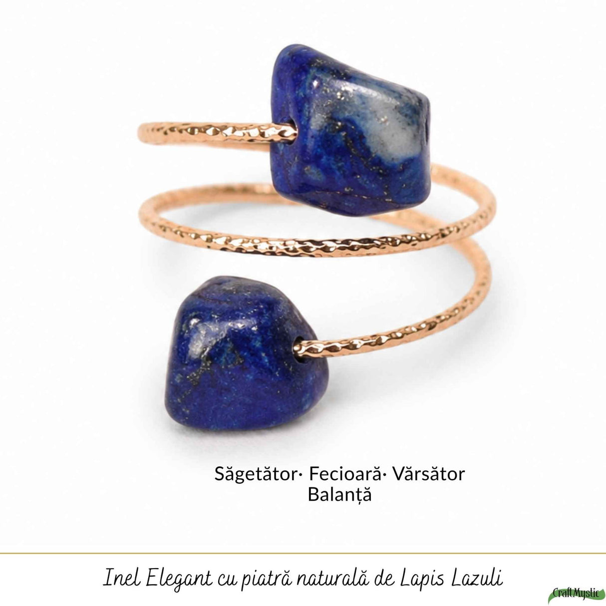 Inel cu Lapis Lazuli Natural si Cupru – Intelepciune si Comunicare Autentica