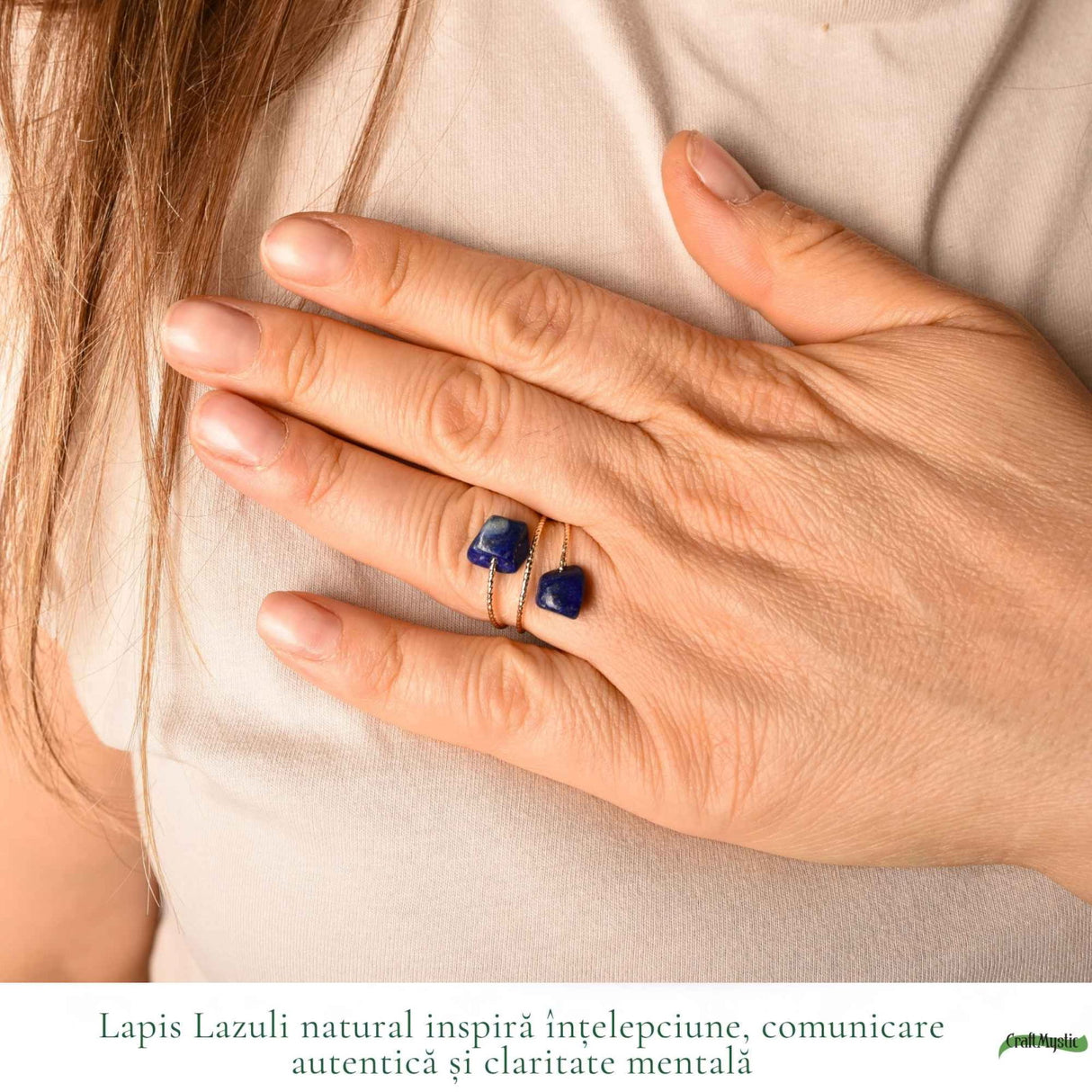 Inel cu Lapis Lazuli Natural si Cupru – Intelepciune si Comunicare Autentica