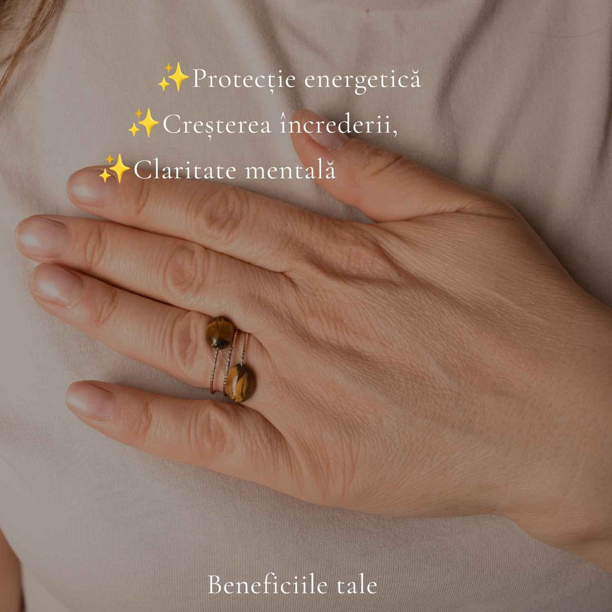 Inel cu Ochi de Tigru Natural si Cupru – Curaj, Incredere si Protectie