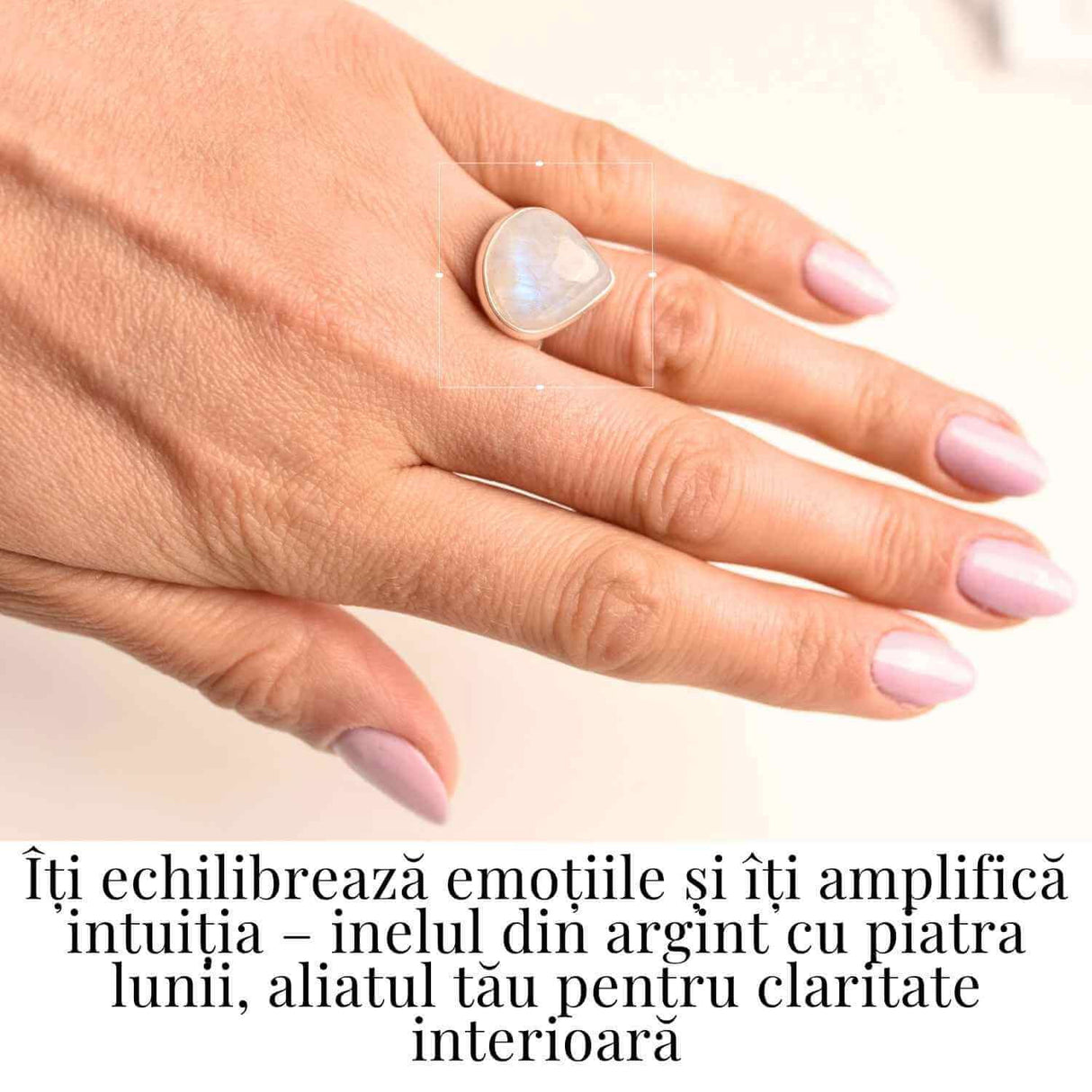 Inel din Argint 925 cu Piatra Lunii - Echilibru Emotional si Intuitie Amplificata, 6.31 gr