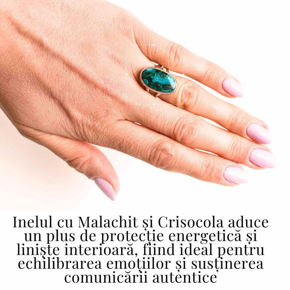 Inel Malachit si Crisocola montura Argint 925 - Protectie si echilibru emotional