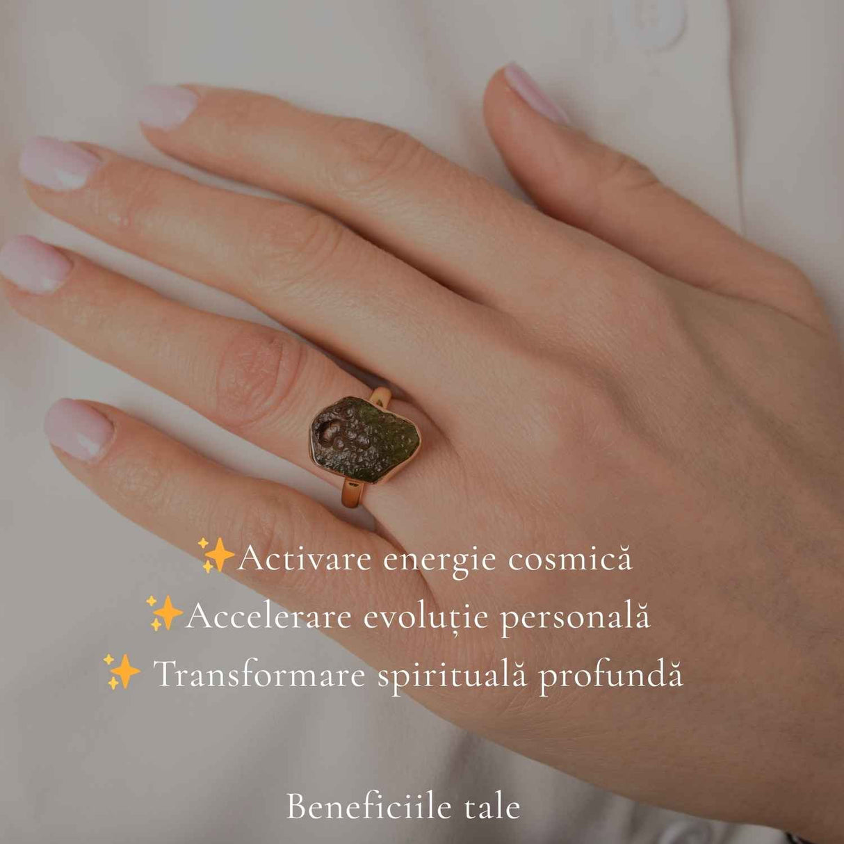 Inel moldavit brut placat cu aur de18K, M6/51– energie intensa si transformare