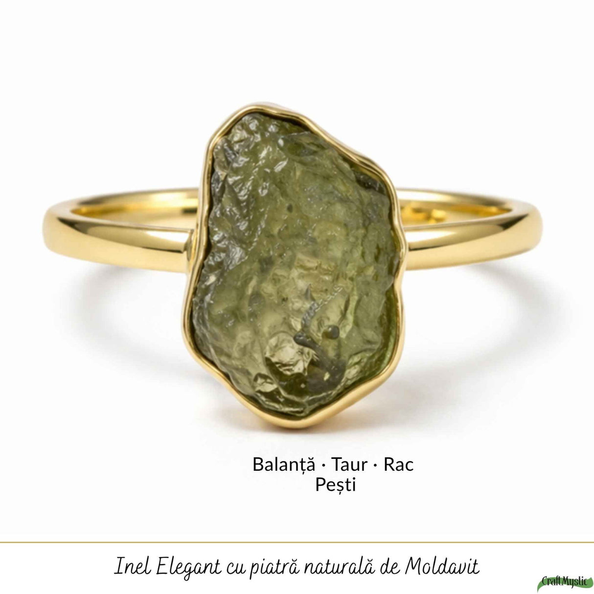 Inel moldavit brut placat cu aur de18K, M6/51– energie intensa si transformare