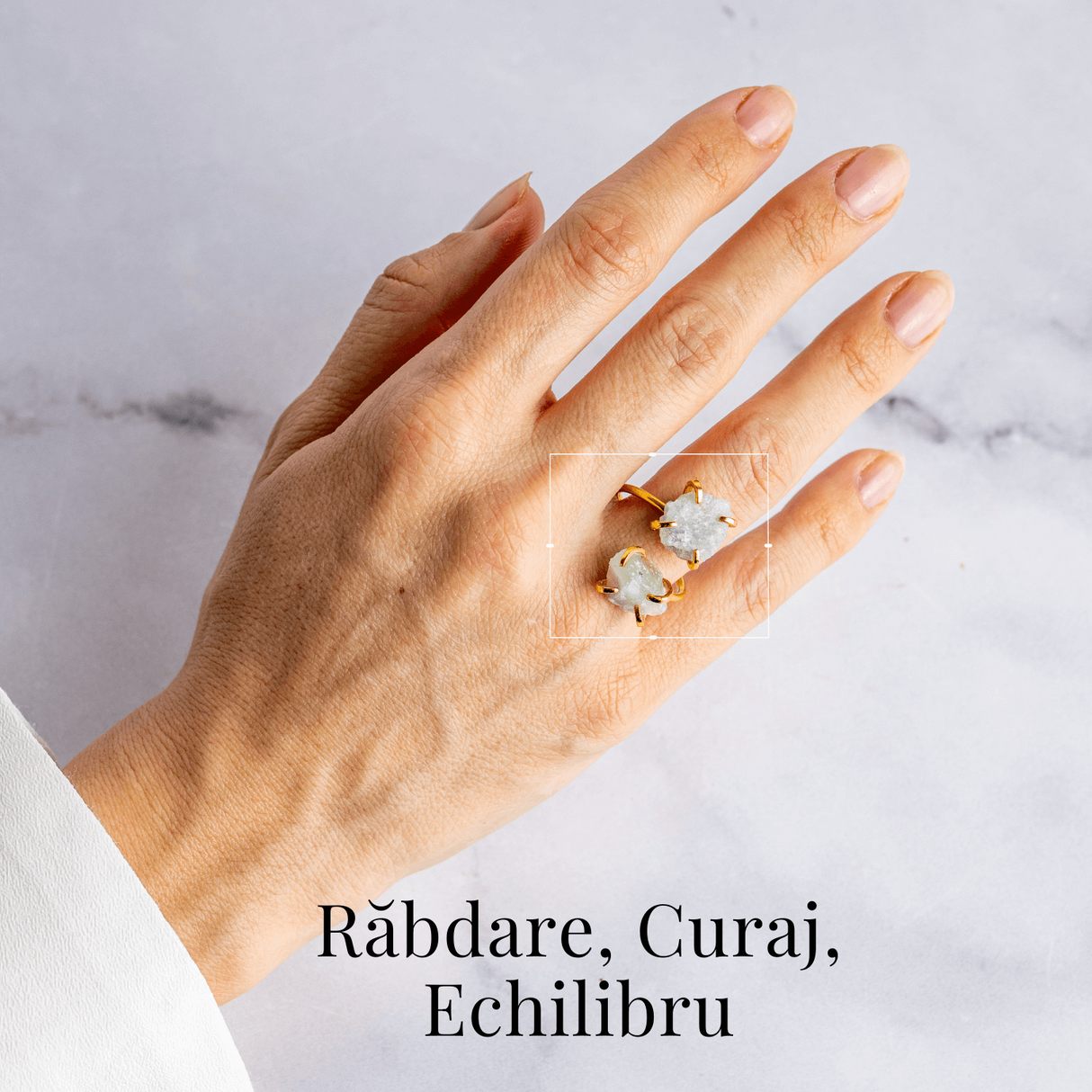 Claritate si Liniste - Inel cu Acvamarin, Piatra Rabdarii si Curajului