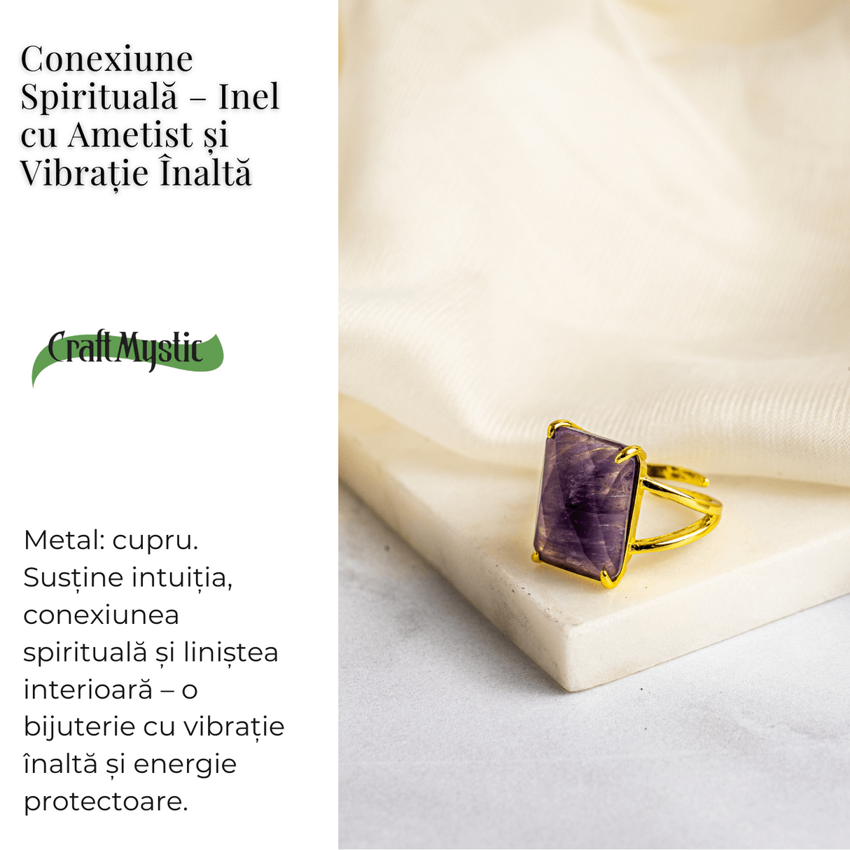 Conexiune Spirituala - Inel cu Ametist si Vibratie Inalta