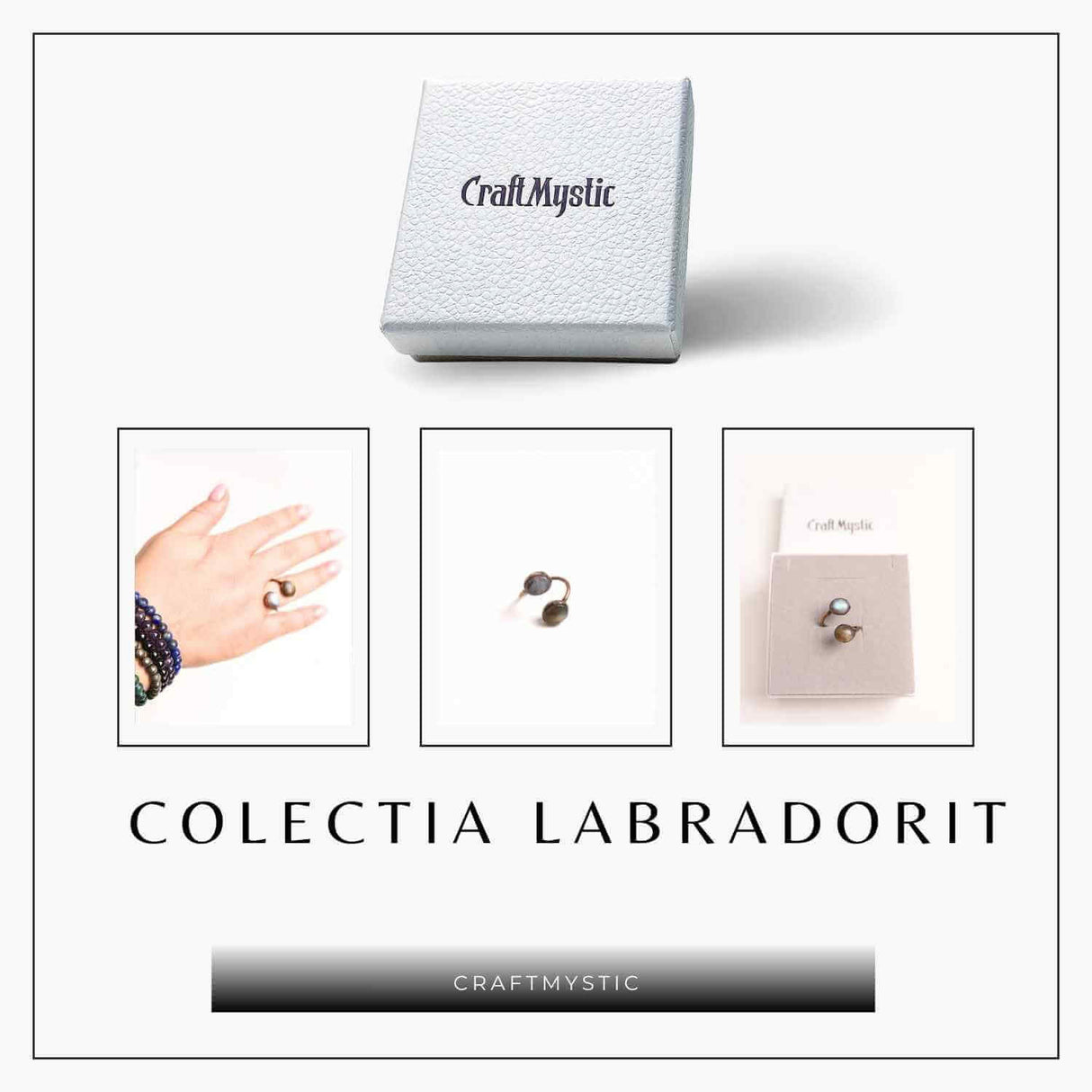 Inel reglabil cu dublu Labradorit - Protectie si echilibru energetic